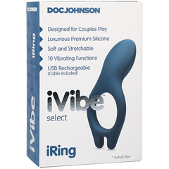 IVibe IRing 10 Function Vibrating Mens Cock Ring Marine Blue - - Vibrating Cock Rings