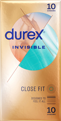 Durex Invisible Close Fit Thin Condoms 10 Piece - - Condoms