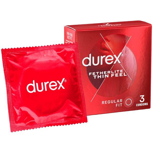 Durex Fetherlite Thin Feel Regular Fit Condoms 3 Piece - - Condoms