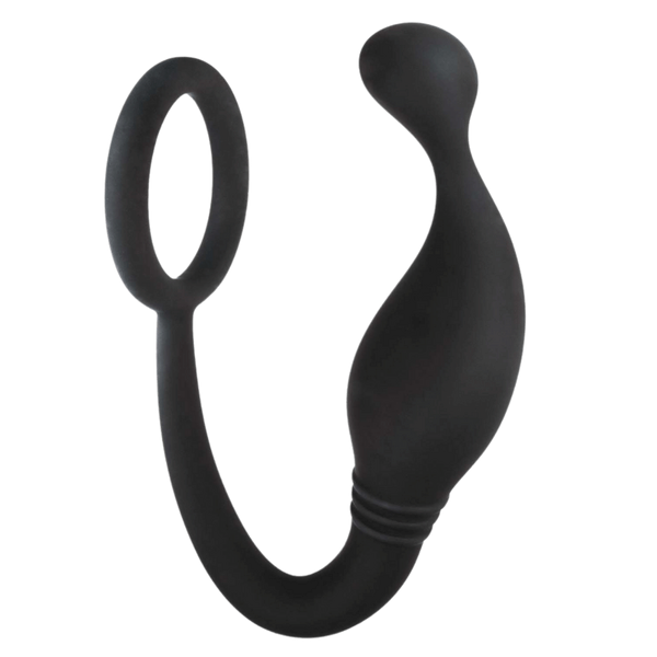 Jet Horny Male Prostate Plug With Love Ring Black - - Prostate Toys