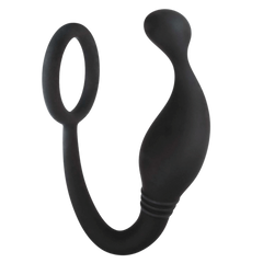 Jet Horny Male Prostate Plug With Love Ring Black - - Prostate Toys