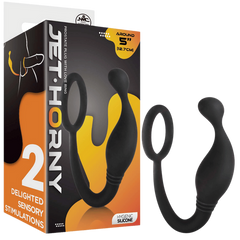 Jet Horny Male Prostate Plug With Love Ring Black - - Prostate Toys