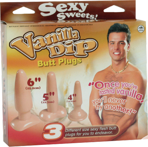 Excellent Power Vanilla Dip Butt Plugs Set Flesh - - Butt Plugs
