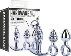 Hardware Gear 3 In 1 Metal Butt Plug Kit Set Chrome - - Butt Plugs