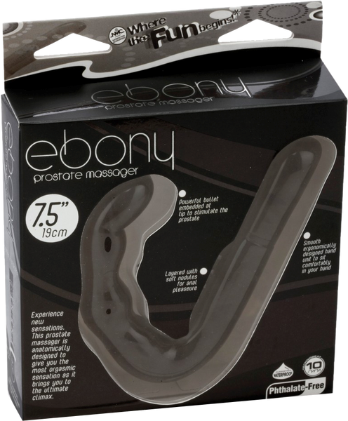 Excellent Power Ebony 10 Function Prostate Massager Black - - Prostate Toys
