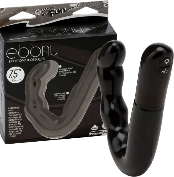 Excellent Power Ebony 10 Function Prostate Massager Black - - Prostate Toys