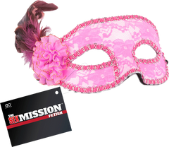 Sex Mission Feathered Masquerade BDSM Play Masks Pink - - Masks And Blindfolds