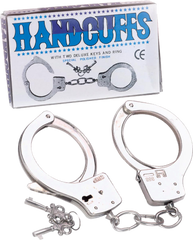 Excellent Power Metal Handcuffs With Two Deluxe Keys & Ring - - Cuffs And Restraints