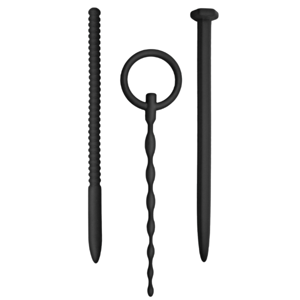Knot Knot Nail Silicone Urethral Sounding Kit Black - - Urethral Sounds