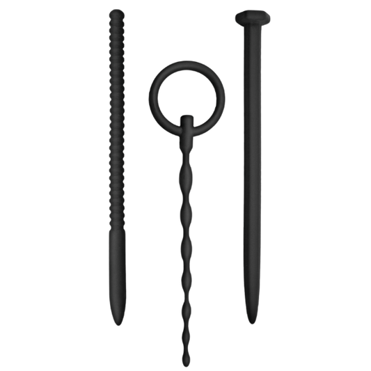 Knot Knot Nail Silicone Urethral Sounding Kit Black - - Urethral Sounds