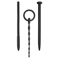 Knot Knot Nail Silicone Urethral Sounding Kit Black - - Urethral Sounds