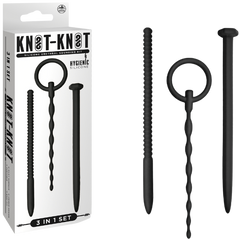 Knot Knot Nail Silicone Urethral Sounding Kit Black - - Urethral Sounds
