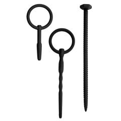 Knot Knot Screw Silicone Urethral Sounding Kit Black - - Urethral Sounds