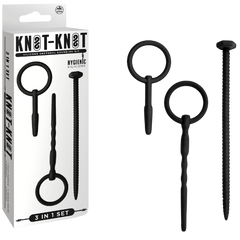 Knot Knot Screw Silicone Urethral Sounding Kit Black - - Urethral Sounds
