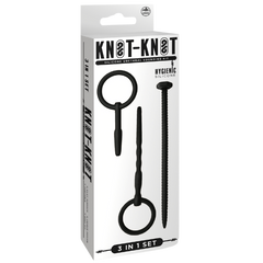 Knot Knot Screw Silicone Urethral Sounding Kit Black - - Urethral Sounds