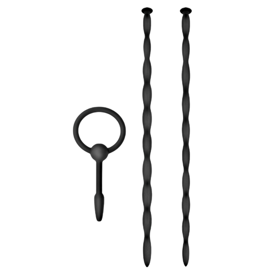 Knot Knot Twist Silicone Urethral Sounding Kit Black - - Urethral Sounds