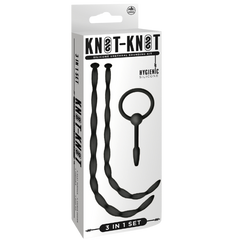 Knot Knot Twist Silicone Urethral Sounding Kit Black - - Urethral Sounds