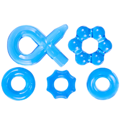 Excellent Power Hardcore Super Stretchy Powerful Cockring Set Blue - - Stretchy Cock Rings