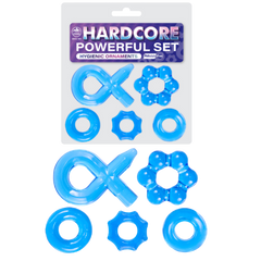 Excellent Power Hardcore Super Stretchy Powerful Cockring Set Blue - - Stretchy Cock Rings