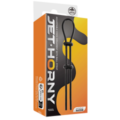 Jet Horny Adjustable Male Cock Ornament with Ball Strap Black - - Stretchy Cock Rings