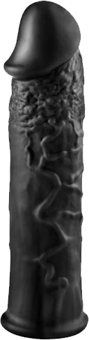 NANMA Corporation Excellent Power Penis Length Extender 6 Inch Black Premium Silicone - - Penis Sleeves and Extenders