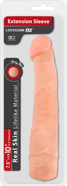 NANMA Corporation Loveclone RX Penis Extension Sleeve 10 Inch Flesh Real Skin - - Penis Sleeves and Extenders