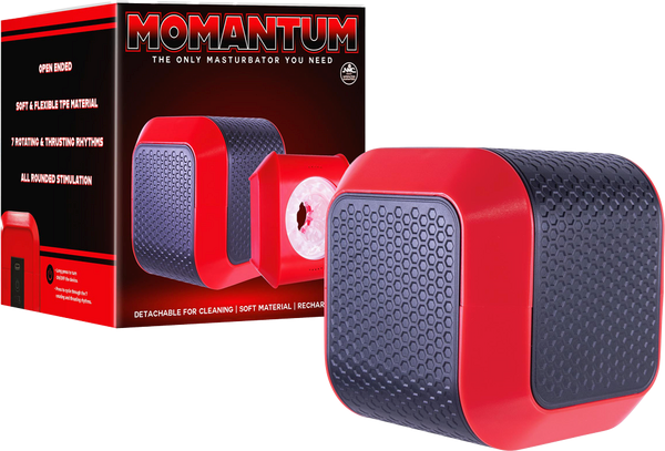 Momantum The Cube Rechargeable Automatic Male Masturbator Red / Black - - Masturbators and Strokers