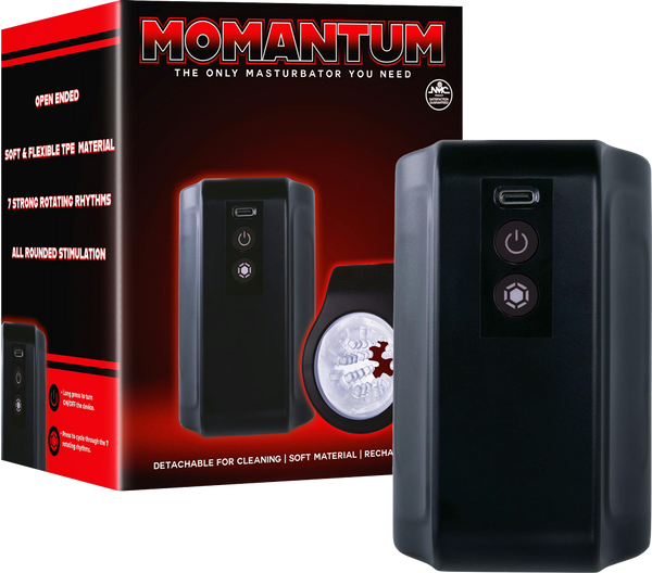 Momantum The Hex Rotatic & Thrusting Automatic Male Stroker Black - - Masturbators and Strokers