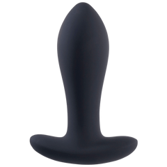 Deep Romance Rechargeable Vibrating Butt Plug with T Bar Base Black - - Butt Plugs
