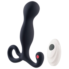 Deep Romance Remote Controlled Silicone Prostate Stimulator Black - - Prostate Toys