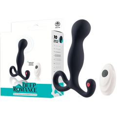 Deep Romance Remote Controlled Silicone Prostate Stimulator Black - - Prostate Toys