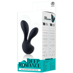 Deep Romance Dual Motors G Spot Silicone Vibrator Black - - G-Spot Vibrators
