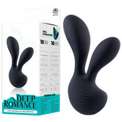 Deep Romance Dual Motors G Spot Silicone Vibrator Black - - G-Spot Vibrators