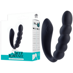 Deep Romance Bendable Dual Motors G Spot Silicone Massager Black - - G-Spot Vibrators