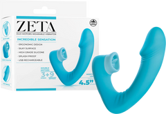Zeta Dual Motor USB Rechargeable Wearable Clitoral Vibrator Blue - - Clit Ticklers and Pulsators