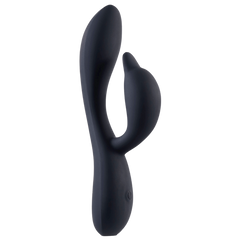 Deep Romance Dual Motor Rabbit Style G Spot Silicone Vibrator Black - - Rabbit Vibrators
