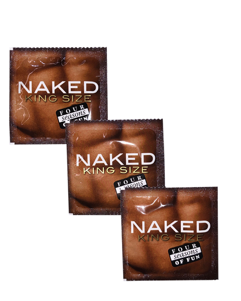Four Seasons Naked King Size Lubricated Condoms 144 Pack Premium Protection - - Condoms