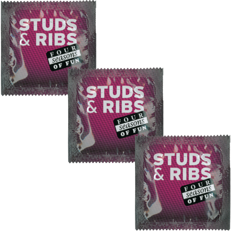 Four Seasons Studded & Ribbed Ultra Sensitive Condoms 144 Pack Enhanced Texture - - Condoms