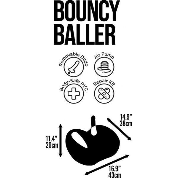 Hott Products Bouncy Baller Inflatable Dildo - - Inflatable Dildos and Vibrators