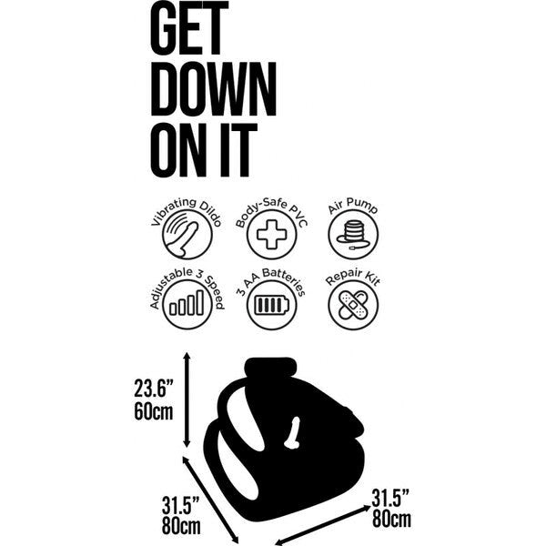 Hott Products Get Down On It Inflatable Vibrating Dildo - - Inflatable Dildos and Vibrators