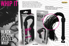 Hott Products Whip It Black Tassel Silicone Tassels Bondage Whip - - Whips And Crops