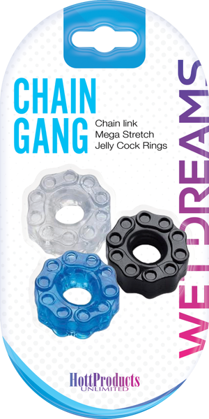 Wet Dreams Chain Gang Erection Enhancer Stretchy Cock Rings - - Stretchy Cock Rings