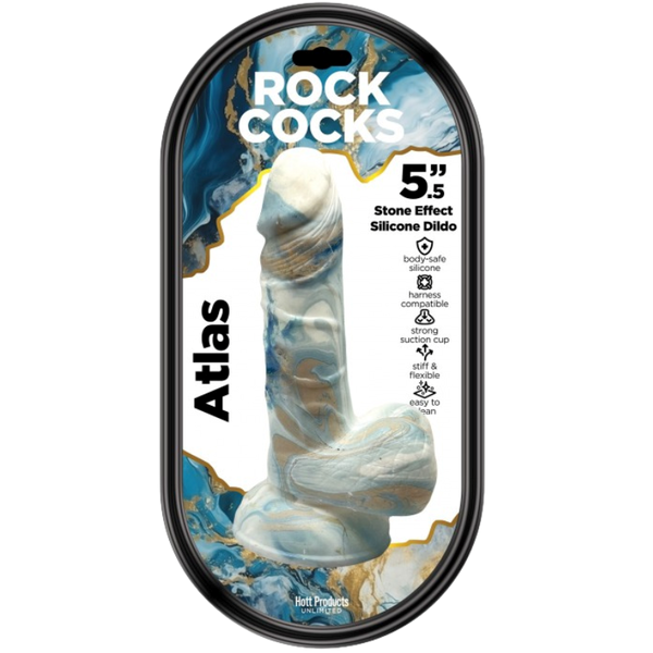 Rock Cocks Atlas Harness Compatible Realistic Textured Dildo 5.5 Inch - - Realistic Dildos