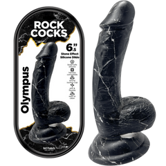 Rock Cocks Olympus Suction Cup Textured Realistic Dildo 6.5 Inch - - Realistic Dildos