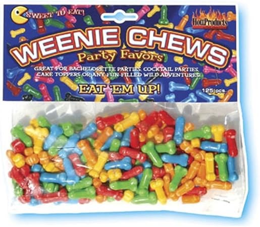 Hott Products Novelty Parties Edible Weenie Chews 125 Piece - - Party Gifts and Novelties
