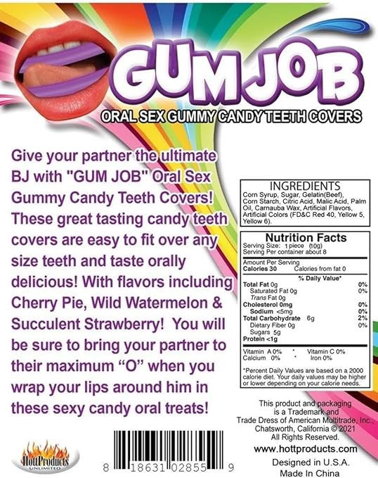 Hott Products Gum Job Oral Sex Candy Teeth Covers - - Party Gifts and Novelties