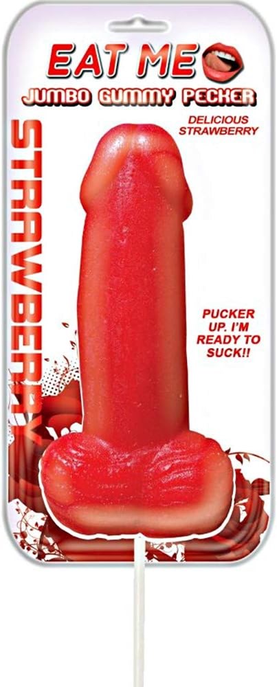 Hott Products Jumbo Gummy Edible Cock Pop Strawberry - - Party Gifts and Novelties