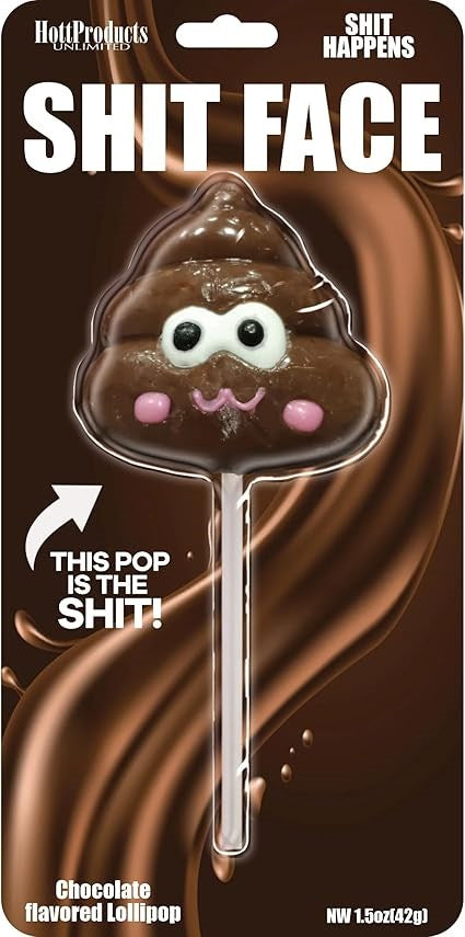 Hott Products Shit Face Chocolate Flavour Lollipop - - Party Gifts and Novelties