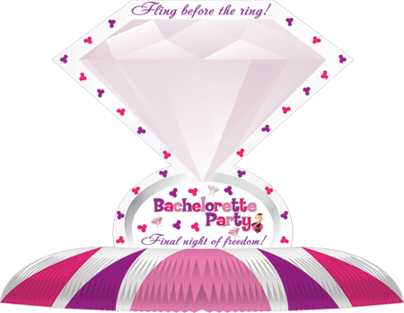 Bachelorette Party Diamond Ring Novelty Centerpiece - - Party Gifts and Novelties