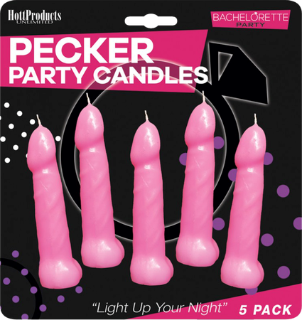 Hott Products Bachelorette Pecker Party Candle 5 Pack Pink - - Party Gifts and Novelties